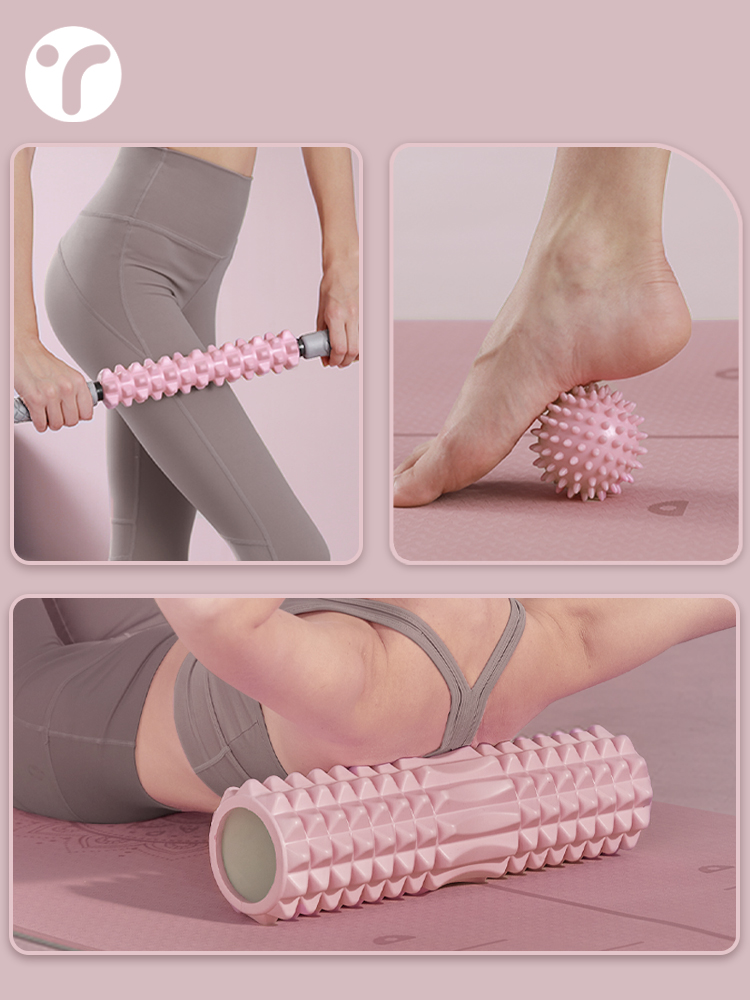 Yoga Fitness Stretching - ลูกกลิ้งนวดโฟมแบบแข็ง สำหรับผ่อนคลายกล้ามเนื้อ ยืดกล้ามเนื้อ อุปกรณ์โยคะและฟิตเนสสำหรับขา