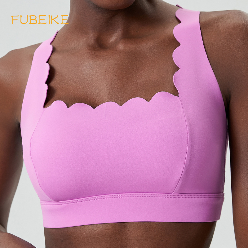 Yoga Fitness Plus - FUBEIKE คลื่นขนาดเล็กสายคล้องไหล่คู่ชุดชั้นในผู้หญิง PLUS ขนาดกีฬาผู้หญิงกันกระแทกฟิตเนสออกกําลังกายโยคะ Bra