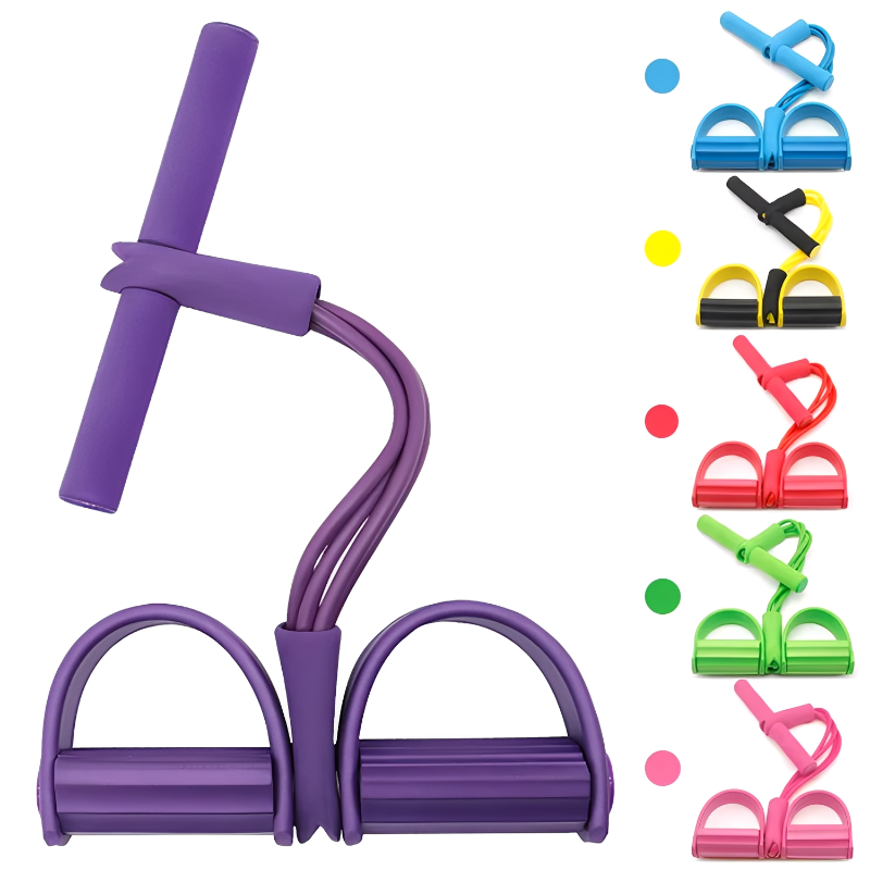 Yoga Fitness Trainer - อุปกรณ์ออกกำลังกายอเนกประสงค์สำหรับใช้ในบ้าน O Four-Tube Pedal Tensgklner พร้อมสายยางยืดสำหรับโยคะและเสริมสร้างกล้ามเนื้อหน้าท้อง