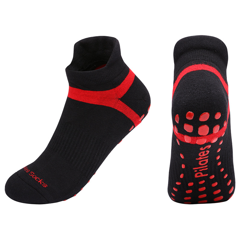 Yoga Fitness Plus - กีฬาโยคะขนาดผู้หญิงพิลาทิสถุงเท้าผู้ชาย Plus ผ้าฝ้ายเทอร์รี่ Anti-Slip การบีบอัดฟิตเนสยิมเต้นรําสนามเด็กเล่นชั้นถุงเท้าข้อเท้า