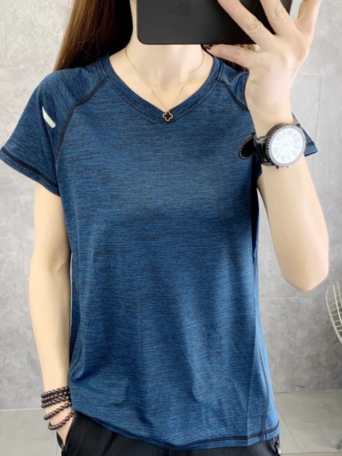 Yoga Fitness Plus - เสื้อยืดแขนสั้นแห้งเร็วสำหรับผู้หญิง ฤดูร้อน ออกกำลังกายกลางแจ้ง วิ่ง เล่นกีฬา โยคะ