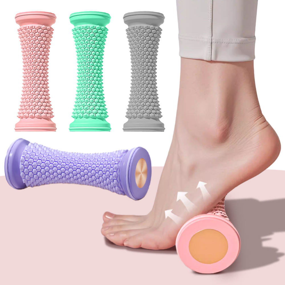 Yoga Fitness Trainer - ลูกกลิ้งนวดเท้าสำหรับบรรเทาอาการปวดฝ่าเท้า, ผ่อนคลายกล้ามเนื้อและฝึกอุ้งเท้า, โยคะฟิตเนส, ลูกกลิ้งนวดสำหรับผู้ชายและผู้หญิง