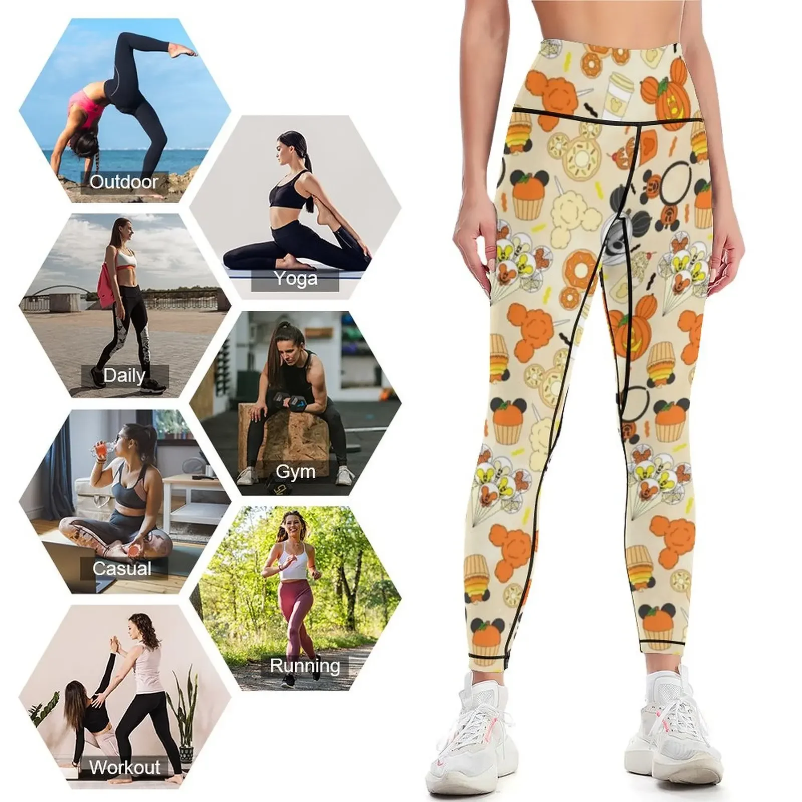 เลกกิ้งลายธีมปาร์ตี้ฮาโลวีน ขน - Yoga Fitness Park บทวิจารณ์และราคา