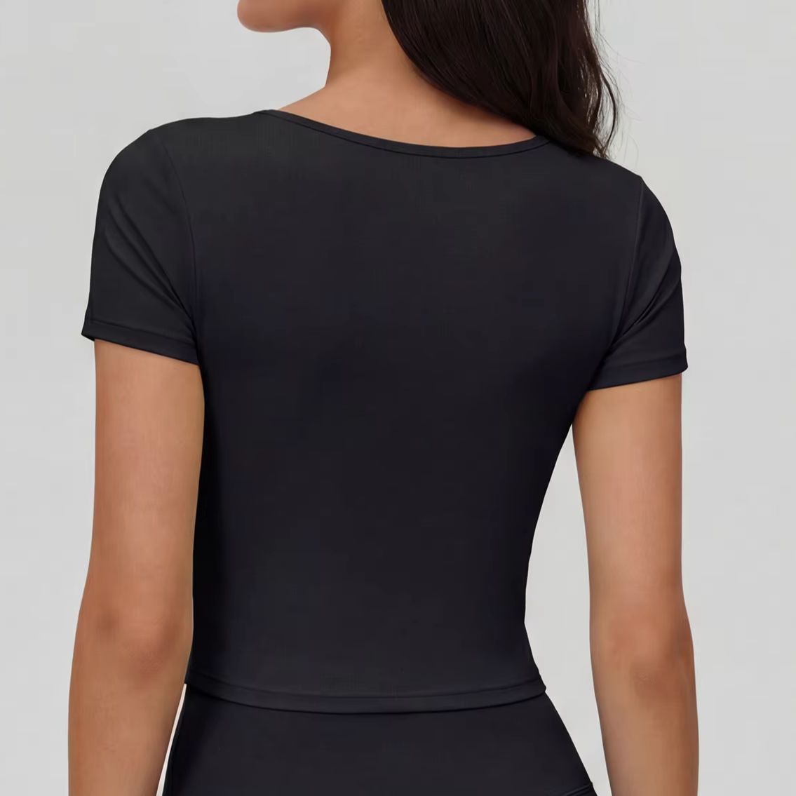 เสื้อโยคะและฟิตเนสแขนสั้นคอวีส - Yoga Fitness Stretching บทวิจารณ์และราคา