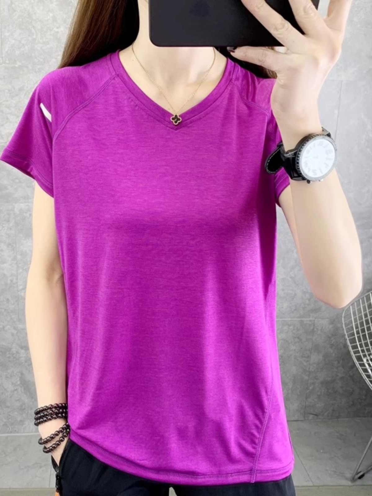 เสื้อยืดแขนสั้นแห้งเร็วสำหรับผ - Yoga Fitness Plus บทวิจารณ์และราคา