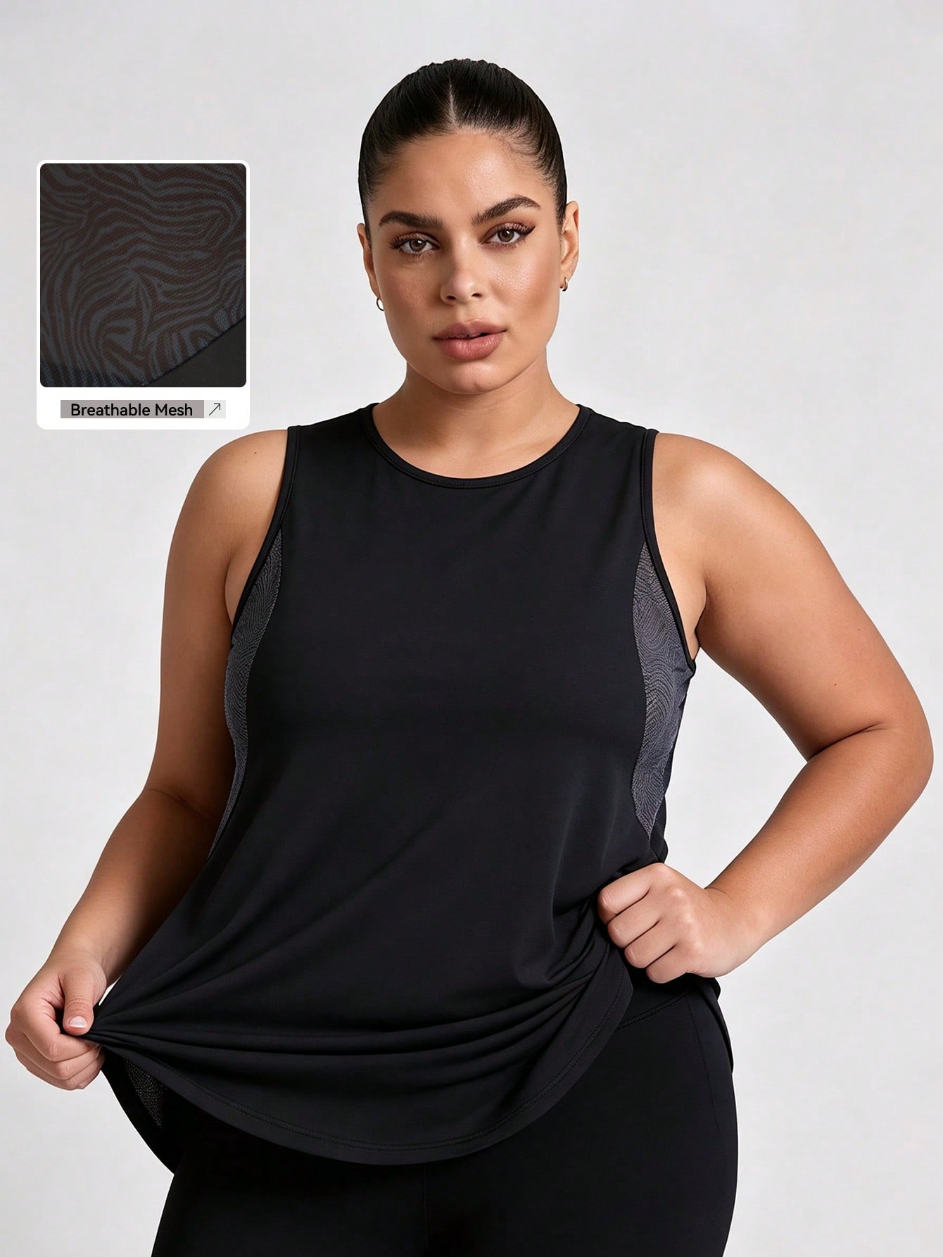 เสื้อกล้ามตาข่ายไซส์ใหญ่สำหรับ - Yoga Fitness Plus บทวิจารณ์และราคา
